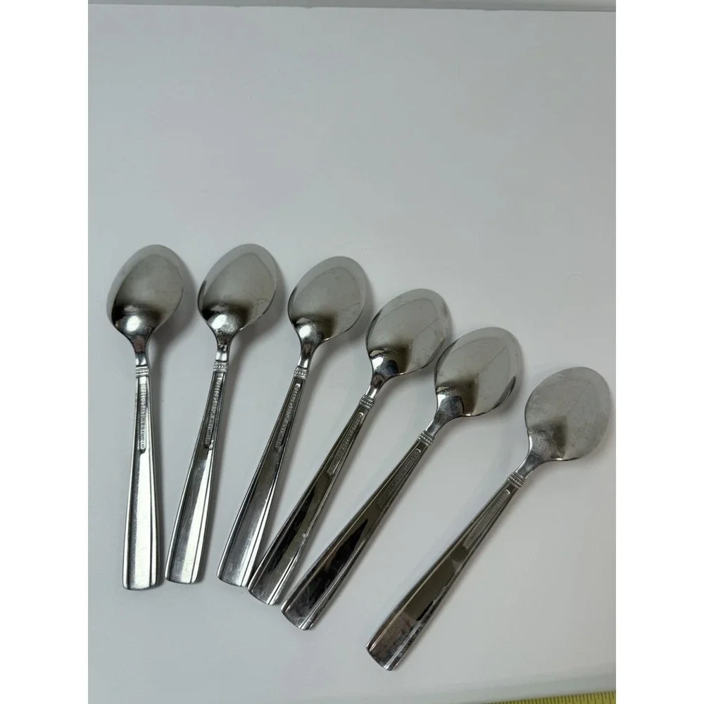Reed & Barton Andover Pearl 18/10 Stainless 6 Soup Spoons Discontinued Pattern